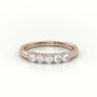 Round Cut Diamonds Bar-Setting Half Eternity Wedding Band — Rose Gold