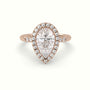 Pear Cut Halo Diamond Engagement Ring — Rose Gold