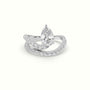 Pear Diamond Solitaire Pavé Engagement Ring — White Gold