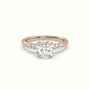 Asscher Cut Diamond Engagement Ring With Side Stones — Rose Gold