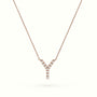 Initial "Y" Diamond Necklace - 18k Gold — Rose Gold