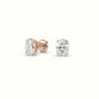 Oval Cut Solitaire Lab-Grown Diamond Stud Earrings 18K Rose Gold