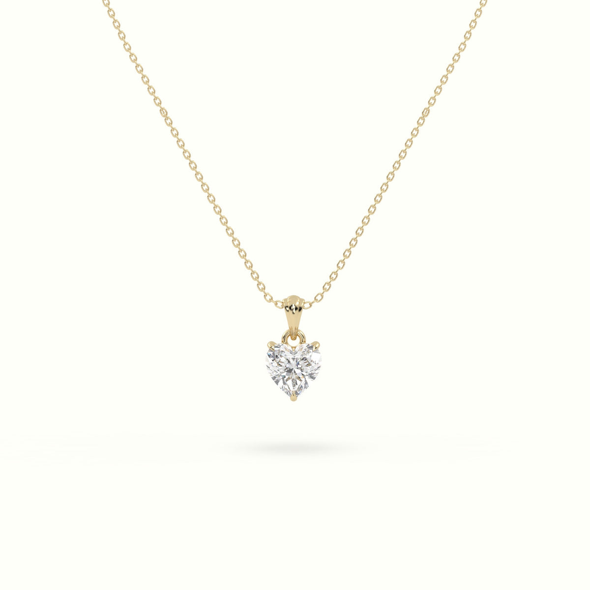 Heart Cut Solitaire Diamond Pendant — Yellow Gold