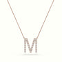 Initial "M" Diamond Necklace - 18k Gold — Rose Gold