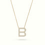 Initial “B” Diamond Necklace - 18k gold — Yellow Gold