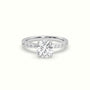 Round Cut Diamond Pave Engagement Ring — White Gold