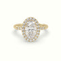 Oval Cut Halo Diamond Engagement Ring — Yellow Gold