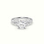Asscher Diamond Side Stone Engagement Ring — White Gold