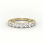 Round Cut Diamonds Shared Prongs Half Eternity Wedding Band — Yellow Gold