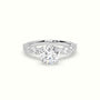 Round Cut Diamond Engagement Ring With Side Stones — White Gold