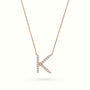 Initial "K" Diamond Necklace - 18k Gold — Rose Gold