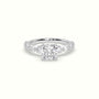 Cushion Cut Diamond Engagement Ring With Side Stones — White Gold