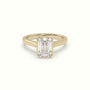 Emerald Cut Diamond Bezel Set Engagement Ring — Yellow Gold