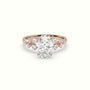 Oval Diamond Side Stone Engagement Ring — Rose Gold
