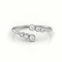 Round Cut Diamond Bezel Setting Open Designer Ring — White Gold