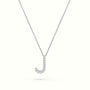 Initial "J" Diamond Necklace - 18k Gold — White Gold