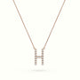 Initial "H" Diamond Necklace - 18k Gold — Rose Gold