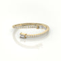 Emerald Cut Diamond Open Channel Setting Ring — Yellow Gold