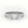 Round-Cut Diamond 4 Prong Pave Setting Engagement Ring — White Gold