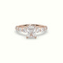 Radiant Diamond Side Stone Engagement Ring — Rose Gold