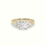 Asscher Cut Diamond Side Stone Engagement Ring — Yellow Gold