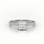 Princess Cut Diamond 4 Prongs Pave Setting Engagement Ring — White Gold