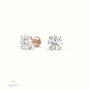 4 Prong Round Lab-Grown Diamond Stud Earrings - Free Setting 18K Rose Gold
