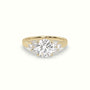 Round Cut Diamond Side Stone Engagement Ring — Yellow Gold