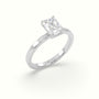 Radiant Cut Hidden Halo Engagement Ring — White Gold