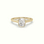 Cushion Cut Diamond Bezel Set Engagement Ring — Yellow Gold
