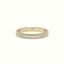 Princess Cut Diamond Cluster Milgrain Edge Wedding Band — Yellow Gold