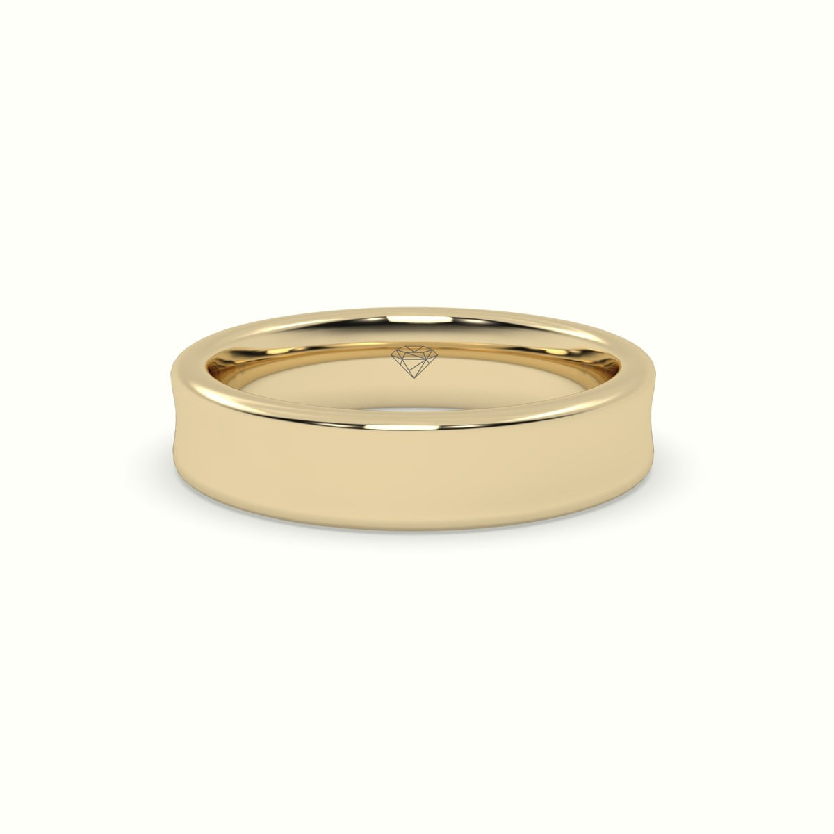 D Shape Court Profile Women'S Wedding Band — Yellow Gold