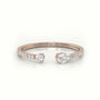 Round Cut & Pear Cut Diamonds Open Pave Setting Ring — Rose Gold