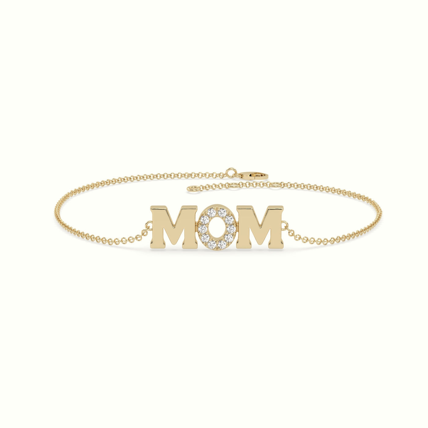 Mom Diamond Bracelet — Yellow Gold