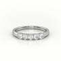 Round Cut Diamonds Bar-Setting Half Eternity Wedding Band — White Gold