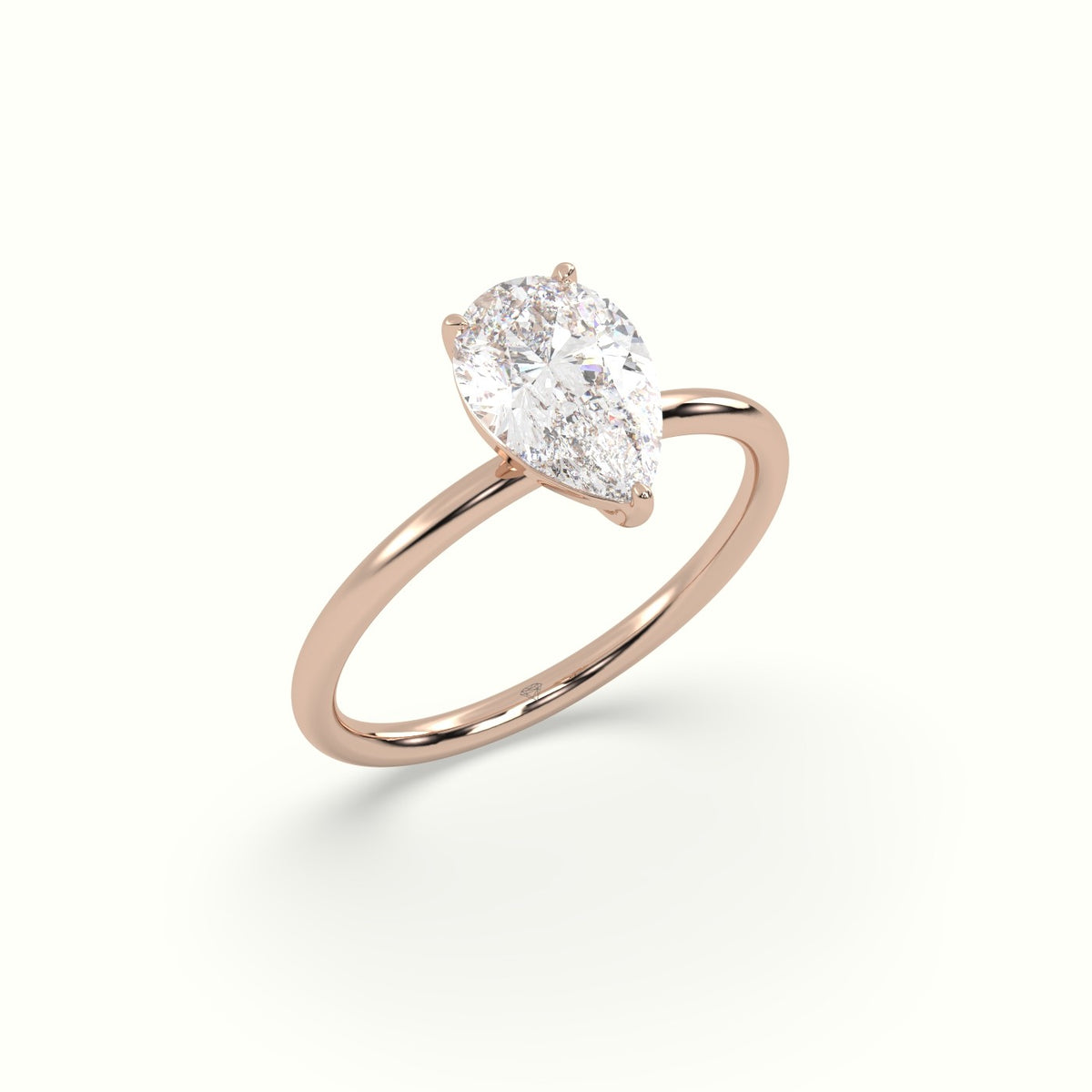 Pear Diamond Solitaire Engagement Ring — Rose Gold