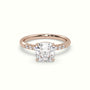 Cushion Cut Diamond Pave Engagement Ring — Rose Gold
