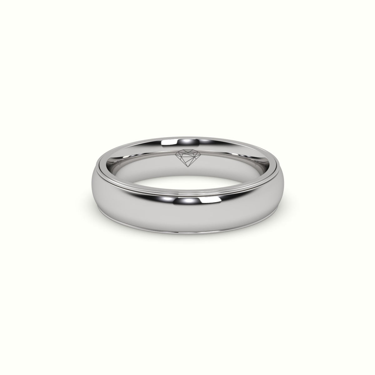 Traditional Comfort Fit Wedding Band — White Gold