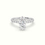 Marquise Cut Hidden Halo Side Stone Engagement Ring — White Gold