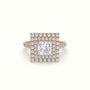Princess Cut Diamond Halo Engagement Ring — Rose Gold