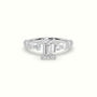 Emerald Cut Diamond Engagement Ring With Side Stones — White Gold