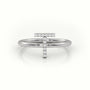 Round Cut Diamonds “T” Initials Monogram Alphabet Ring — White Gold