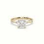 Cushion Diamond Side Stone Engagement Ring — Yellow Gold