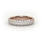 Round Cut 3 Row Pave Set Half Eternity Band — Rose Gold