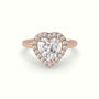 Heart Cut Halo Diamond Engagement Ring — Rose Gold