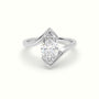 Marquise Diamond Bezel Solitaire Bypass Engagement Ring — White Gold
