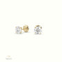 4 Prong Round Lab-Grown Diamond Stud Earrings - Free Setting 18K Yellow Gold
