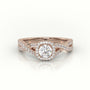 Round Cut Diamond 4 Prongs Infinity Design Engagement Ring — Rose Gold