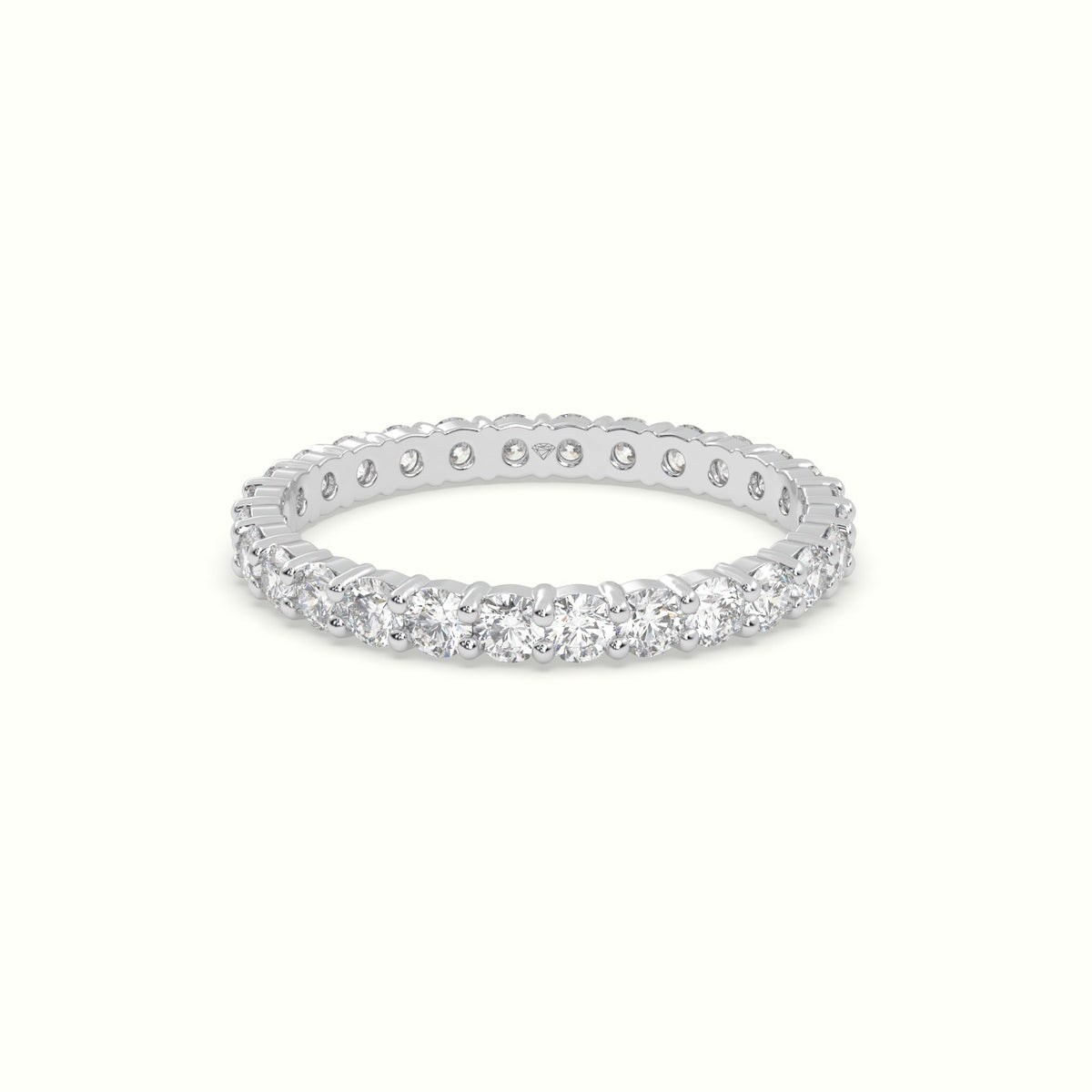 Shared Prong Diamond Wedding Ring — White Gold