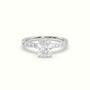 Radiant Cut Diamond Pave Engagement Ring — White Gold